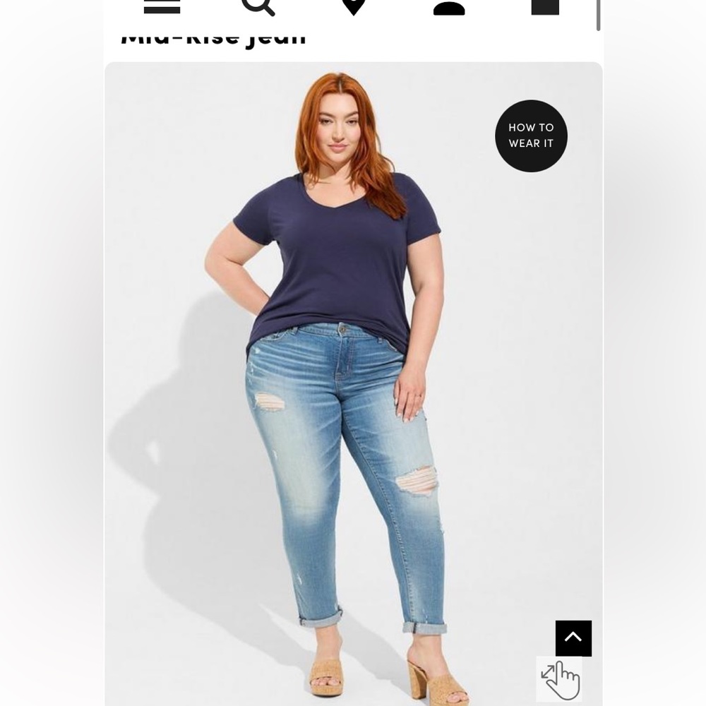 NWT Torrid boyfriend straight vintage stretch jean mid rise- size 22